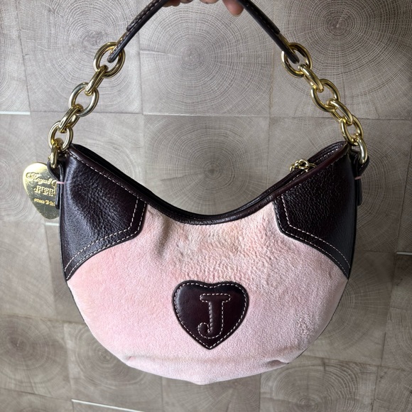 Juicy Couture Y2K Velour "Juicy Pretty Thing" Shoulder Bag, Pink & Brown - Picture 4 of 10